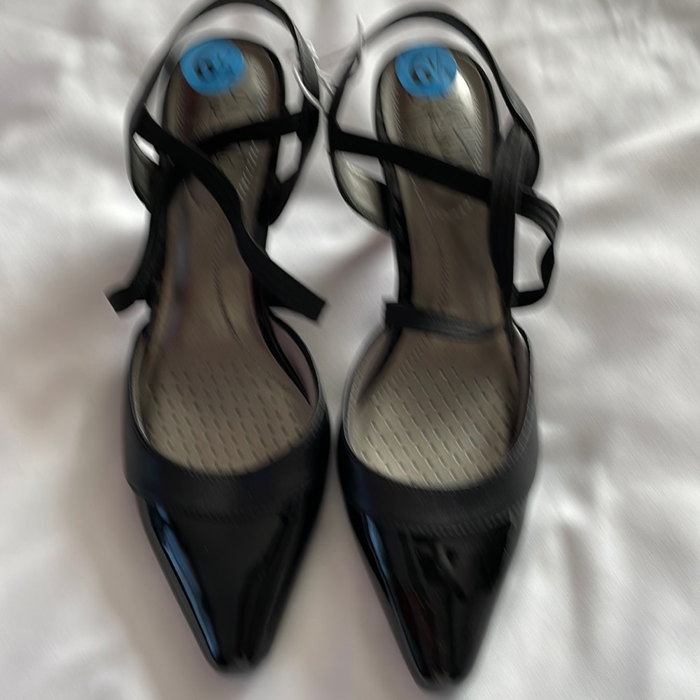 Black Life Stride sling back heels